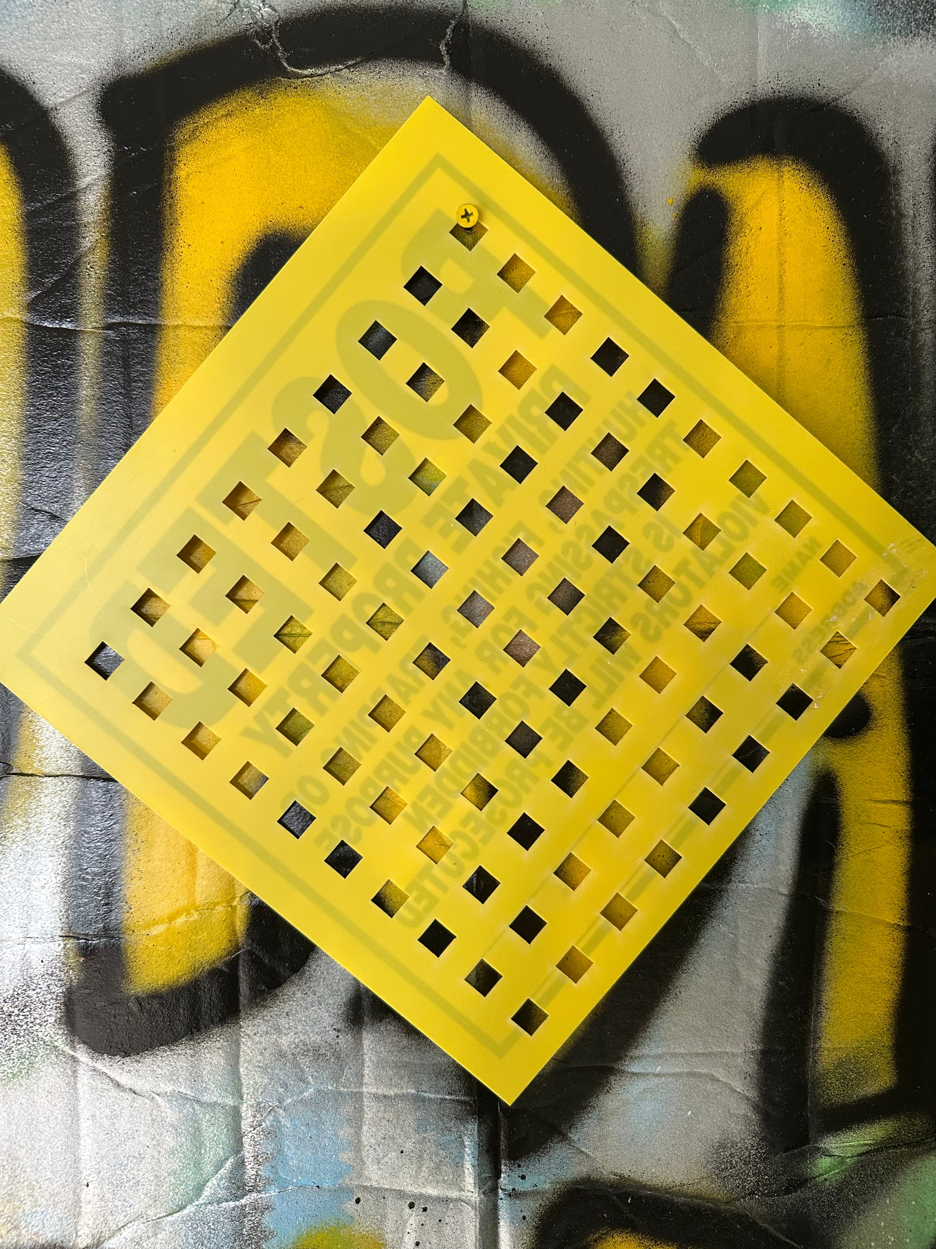 Cut Cut Boom Small Squares v1 10x10 laser cut stencil with small square cutouts