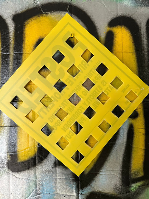 Cut Cut Boom Large Squares v1 10x10 laser cut stencil with large square cutouts