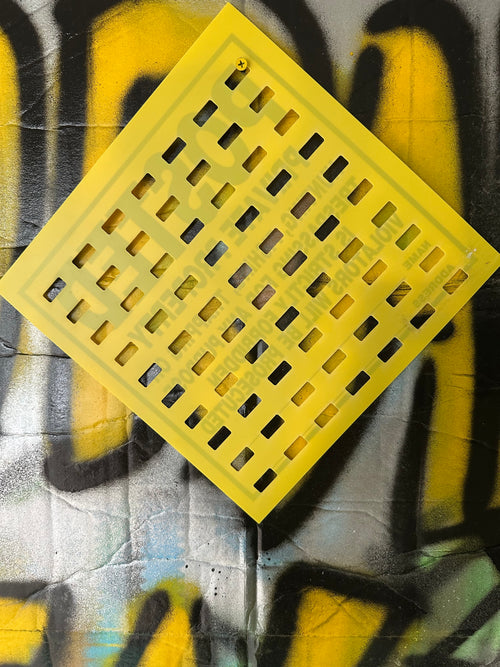 Cut Cut Boom Small Rectangles v1 10x10 laser cut stencil with small rectangular cutouts
